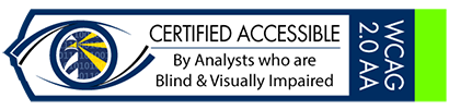 certified accessible by analysts who are blind and visually impaired