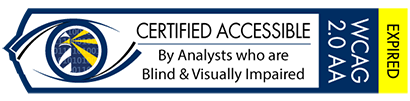 certified accessible by analysts who are blind and visually impaired (expired)