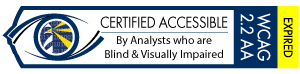 certified accessible by analysts who are blind and visually impaired (expired)