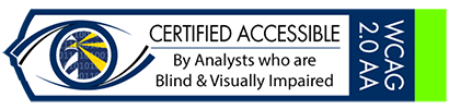certified accessible by analysts who are blind & visually impaired